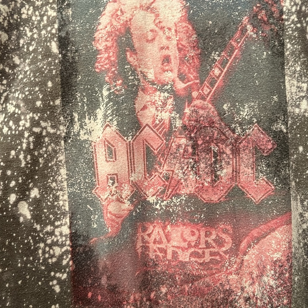Tultex XL - Retro - Acid Washed - AC⚡️DC - Razors Edge - Logo -Green T Shirt. - Picture 2 of 4